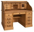 54''Oak Deluxe Executive Rolltop Desk   Antique Harvest Stain
